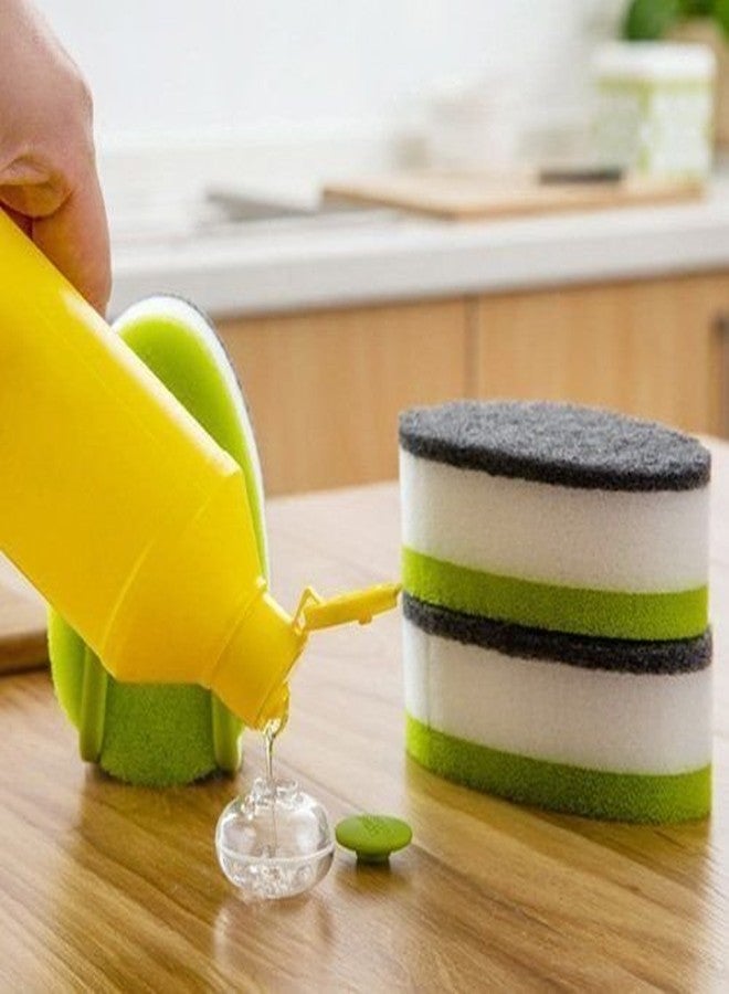 CPEX Pack of 3 Triple Layer Soapy-Sponge Self Release Dish Wash Liquid Scouring Sponge with Soap-Dispensing Capsule - Image 5